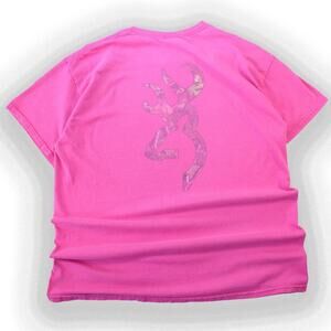 Pink Vintage Browning Camo Graphic Tee